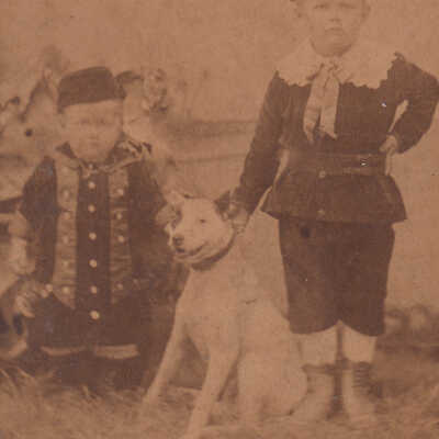 Unknown Children with Dog