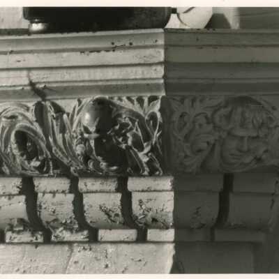 First floor fireplace detail.