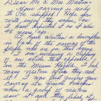 Letter Written by Mario Sanchez to Charles and Barbara Martin