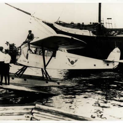 Cy Caldwell Sitting on the Airplane 'La Nina'