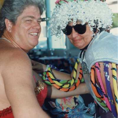 Unknown people dressed up.