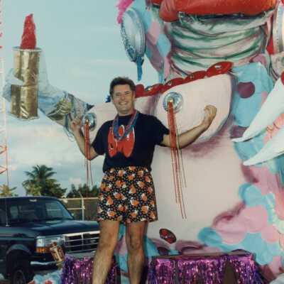 Dennis Beaver on a float.