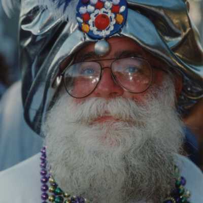 An unknown man dressed up.