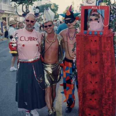 Unknown people dressed up.