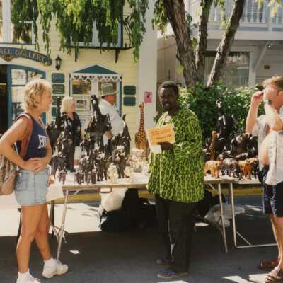 A vendor at the FF street fair.