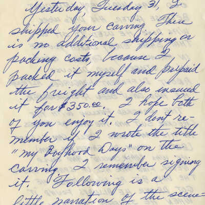 Letter Written by Mario Sanchez to Charles and Barbara Martin