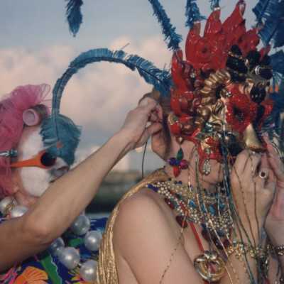 Unknown people dressed up.