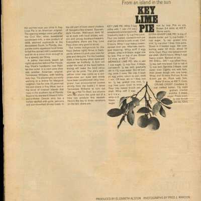 From an Island in the Sun - Key Lime Pie: Copyright: © Key West Art & Historical Society; Origformat: Artifact; Resolution: 300 dpi