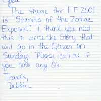 A letter to Judi from Debbie about a story going into the Key West Citizen.