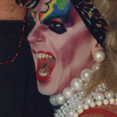 Unknown person dressed up for the Masquerade March.