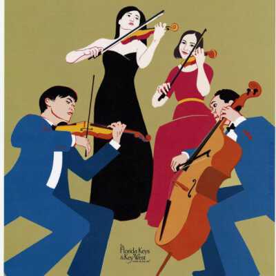 'Parker String Quartet' Impromptu Classical Concerts Poster: Copyright: © Key West Art & Historical Society; Origformat: Print-Photographic