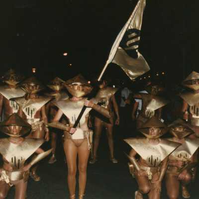 Unknown people dressed up.