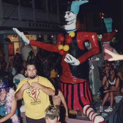 Unknown people on a float.