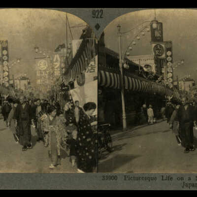 Picturesque Life on a Street in Yokohama, Japan