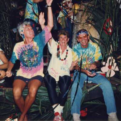 Unknown people on a float.