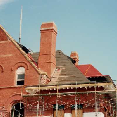 The exterior of the second and third floors.
