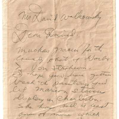 Letter from Tennessee Williams to David Wolkowsky