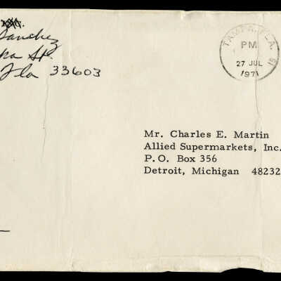Envelope Addressed to Charles Martin from Mario Sanchez