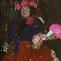 An unknown person dressed up.