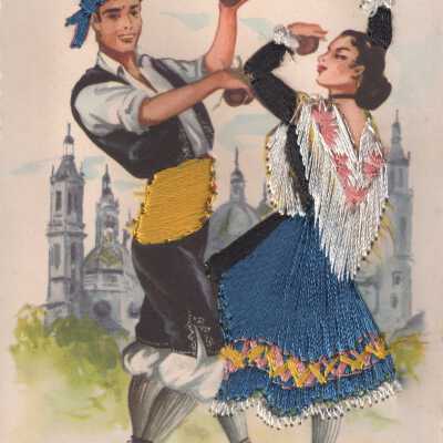 Spanish Woman and Man Dancing
