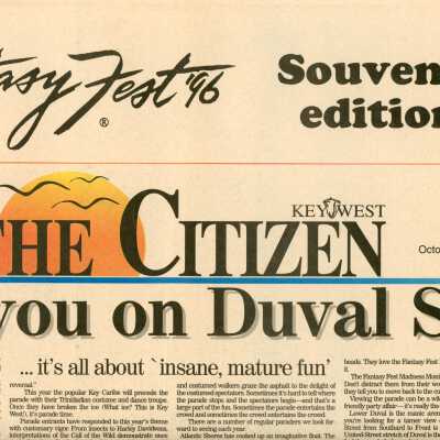 Multiple articles in the Key West Citizen about Fantasy Fest.