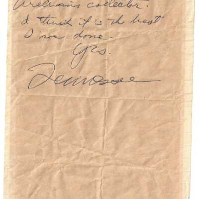 Letter from Tennessee Williams to David Wolkowsky: © Key West Art & Historical Society