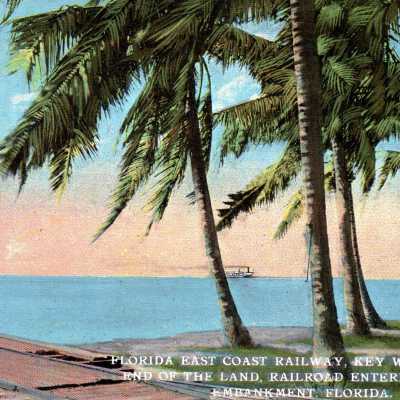 Florida East Coast Railway, Key West, Extension, End of the Land, Railroad Entering Over Sea Embankment, Florida