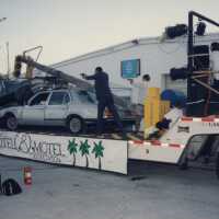 A float that will be in the parade that reads, Key West Hotel & Motel association.