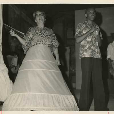 An unknown man and woman at a party