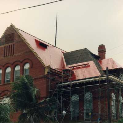 The exterior of the front.