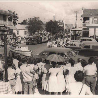 A parade near Duval and Division Streets