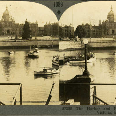 The Harbor and Parliament Buildings at Victoria, B.C. Canada