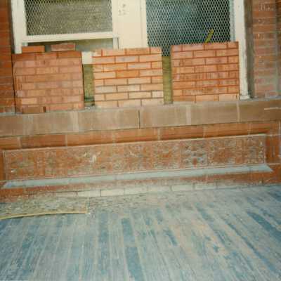 The porch and a window.