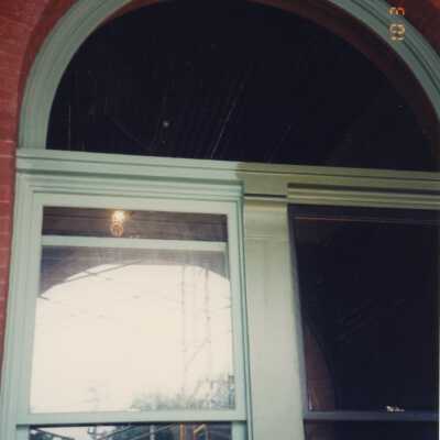A double panel window on the exterior.