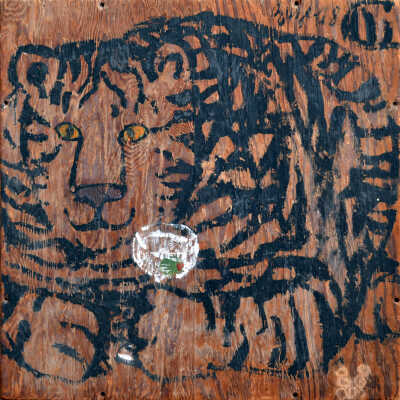 Tiger with Martini Glass