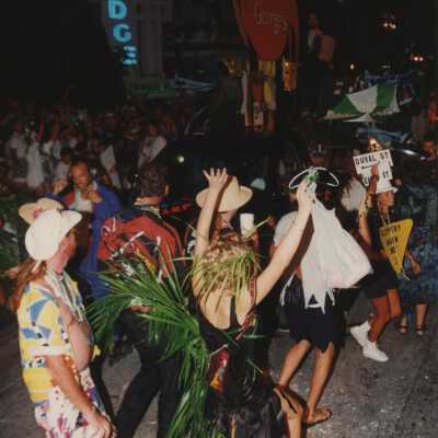 Unknown people dressed up.