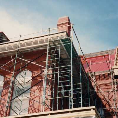 The exterior of the second floor.