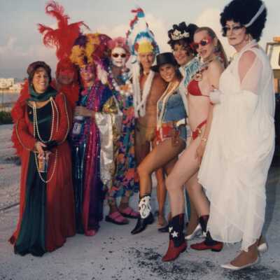 Unknown people dressed up.