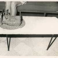 An art piece on a table