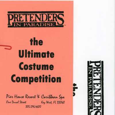 Pretenders in paradise, the ultimate costume competition entry form.