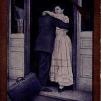          Man and woman embracing
   