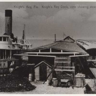 Steamer and train at Knight's Key Dock