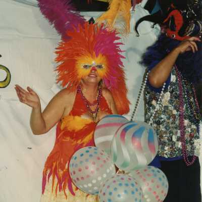 An unknown person dressed up.