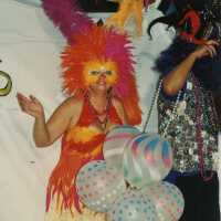 An unknown person dressed up.