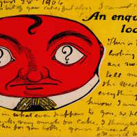 Cartoon drawing of a man with question marks in his eyes