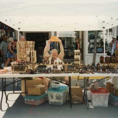 A vendor at the FF street fair.