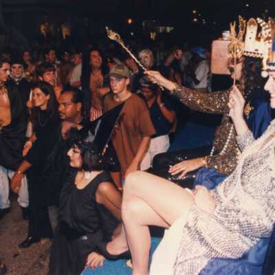 Fantasy Fest King Frank Cicalese and unknown queen on a float.