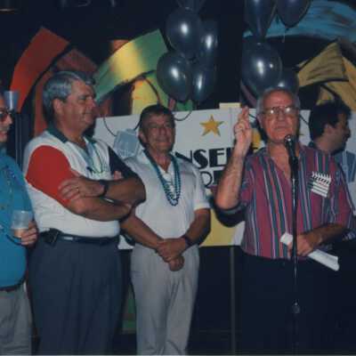 Unknown men at the Fantasy Fest meeting.