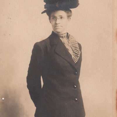 Unknown woman wearing a hat