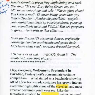 A skit that someone will be reading.